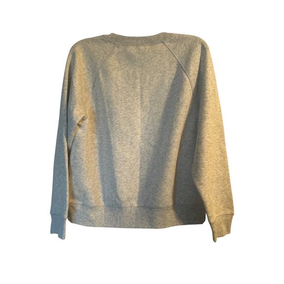 NWT Old Navy Women's Light Gray Sweatshirt CHEERS Holiday Soft Size Medium - Picture 3 of 6